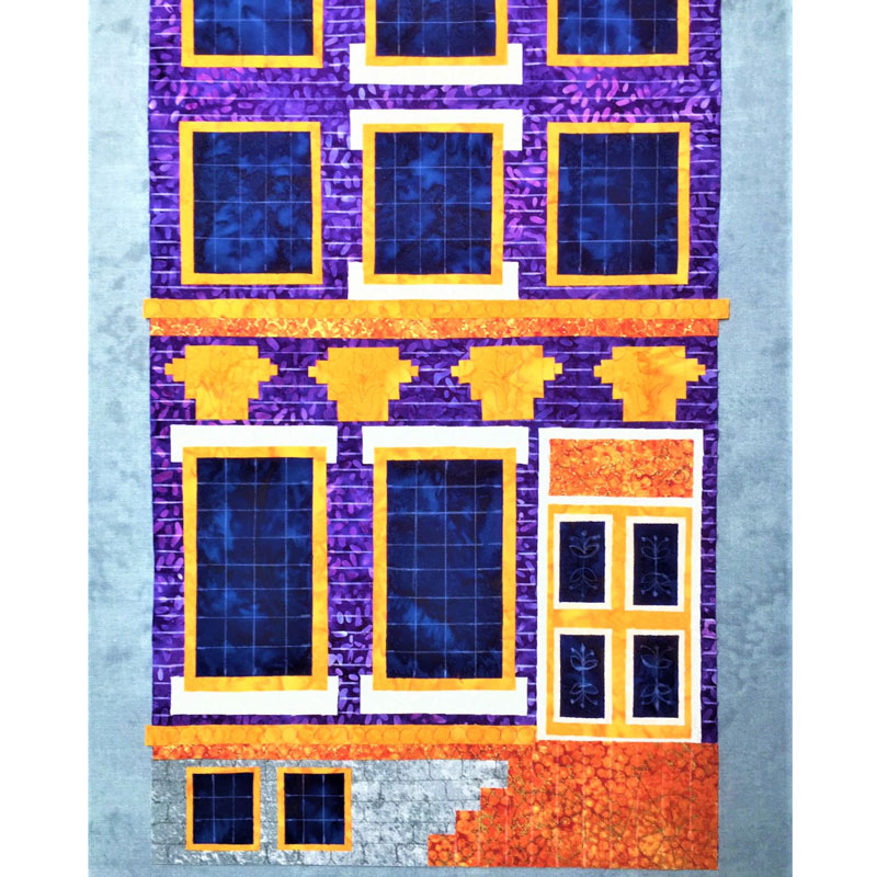 House #1 from the series "Amsterdam on the Canal" - Applique with FMQ design - View 2