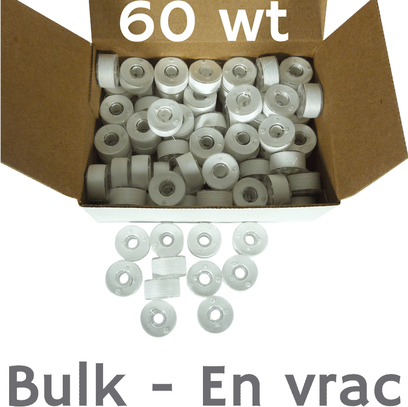 Clear-Glide Bobbins Class 15/A 60wt. – 80 bobbins/box – For Domestic Machines - View 3