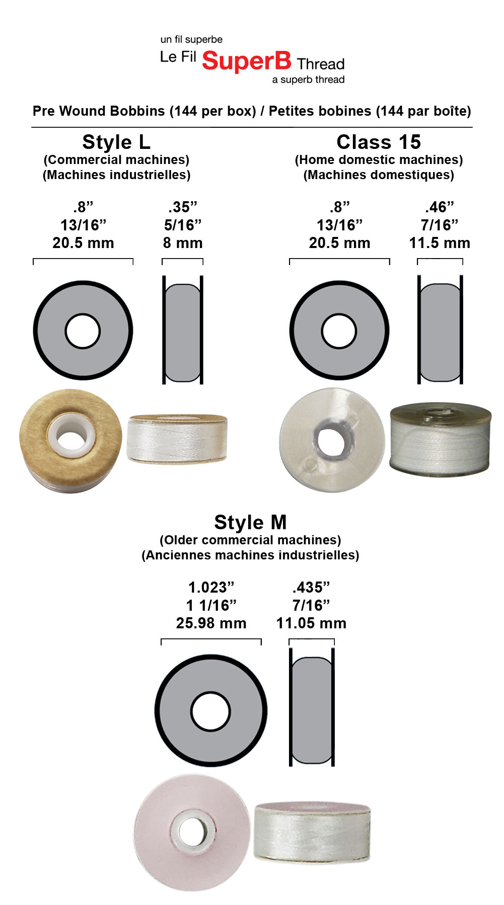 Style L SuperB Polyester Prewound Bobbins – For Commercial Embroidery Machines - View 2