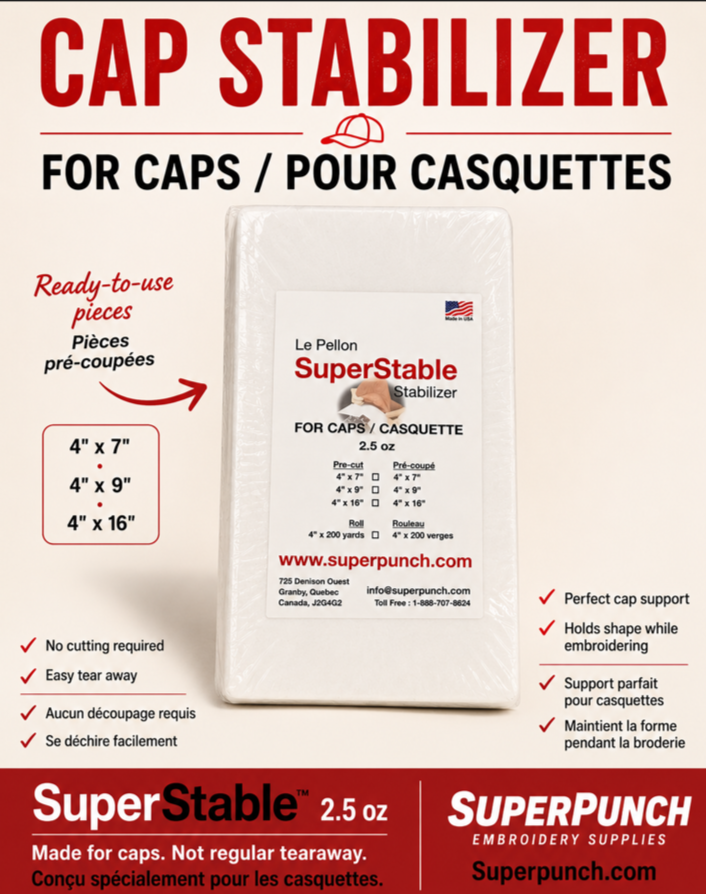 2.5 oz Cap tear away stabilizer specifically made to embroider caps - View 2