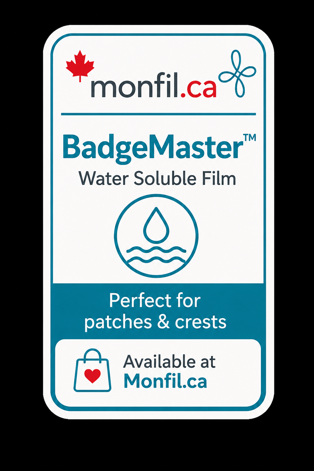 Film Aquatique Badgemaster - Stabilisateur de Broderie Robuste Soluble à l’Eau - View 3