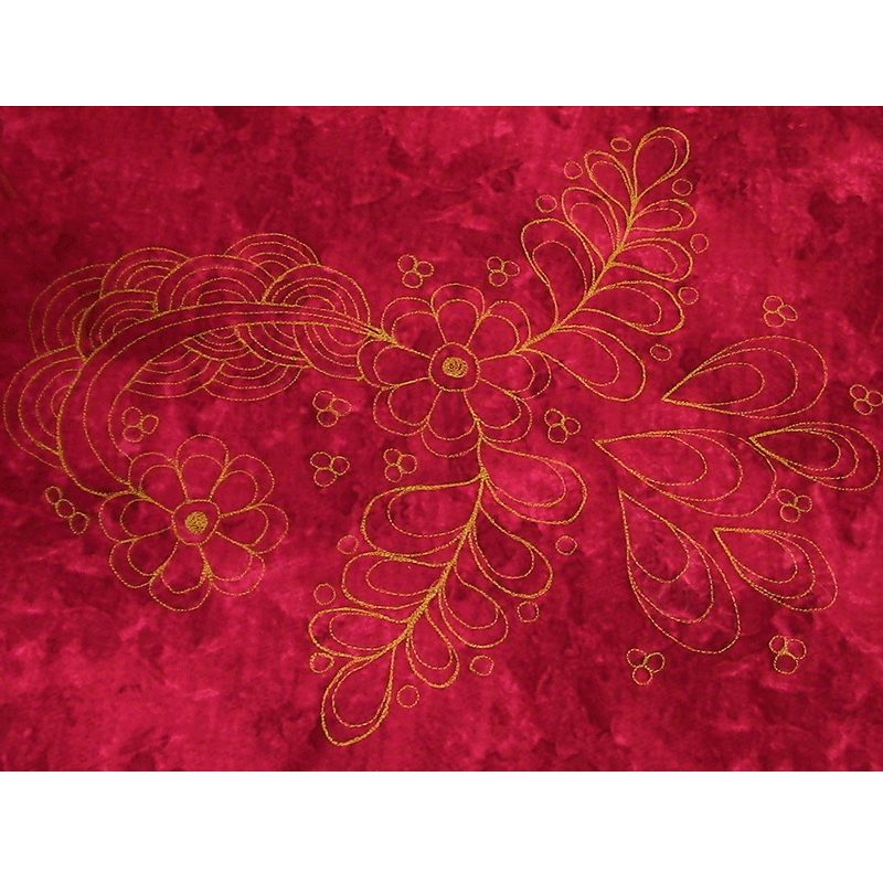 Flowers and Pearls - Free Motion Quilting - View 2