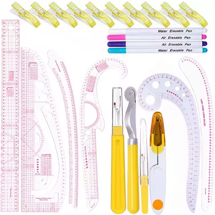 French Curve Sewing Tailor Patchwork Ruler Set Clothing Plastic Design French Curve Bag Essential Tool for Needlework Sewing - View 1