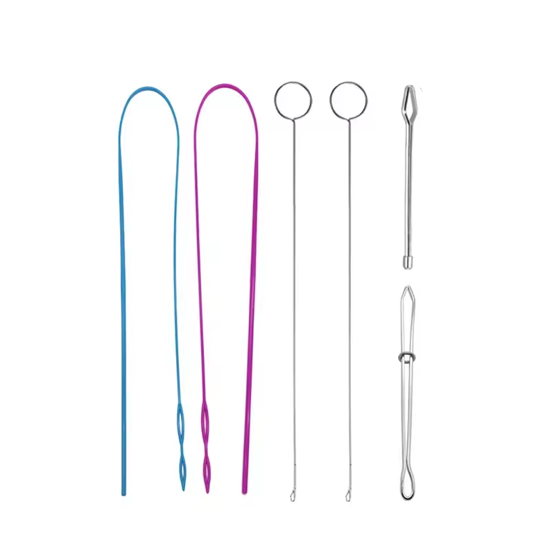Plastic & Stainless Steel Belt Threader Colorful Elastic Long PACK Plastic Belt Tool with Square Shape - View 1