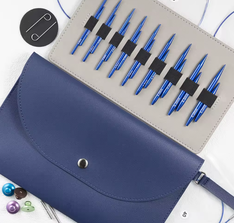 Interchangeable Circular Knitting Needles Set 13 Pairs Aluminum DIY Craft Tools Travel Portable Stainless Steel Weaving Kit - View 1