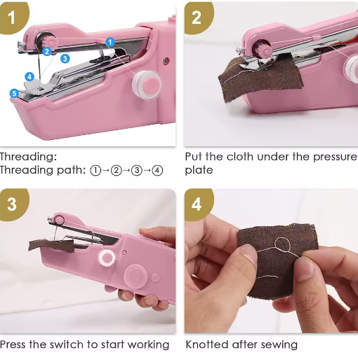 Portable Mini Electric Sewing Machine Handheld Used Household Electric Mini Hand Battery Domestic Sewing Machine - View 2