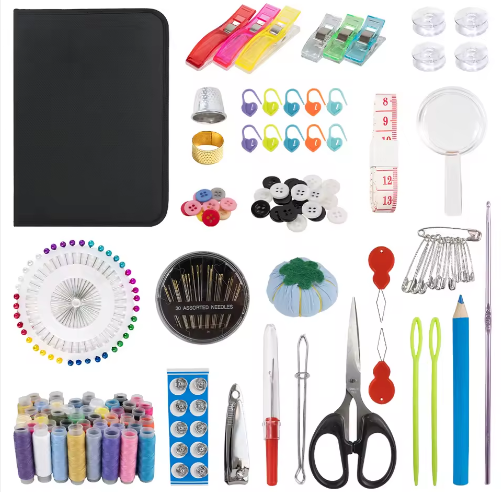 DIY MINI Hand Craft Needlework Sewing Kit with Plastic Materials Circular Sewing Accessory for DIY Crafts Packaged in Bag - View 2