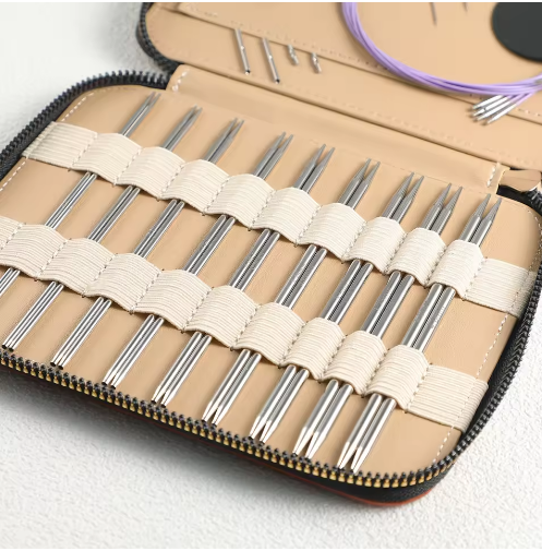 Interchangeable Circular Knitting Needles Set 13 Pairs Aluminum DIY Craft Tools Travel Portable Stainless Steel Weaving Kit - View 3