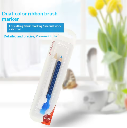 Water Soluble Fabric Marking Chalk Pencil Set with Brush for Tailor Sewing Dressmaking Quilting - View 2
