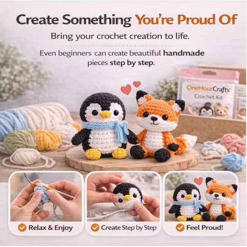 Positive Crochet Kit DIY Amigurumi Plush Toy Knitting Set with Heat Insulation Yarn for Beginners - View 2