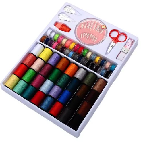 Manufacturer Portable Color Mini Sewing Kit 64 Rolls Multi-color Sewing Threads Household Sewing Kit Ith Scissors and Ruler - View 2