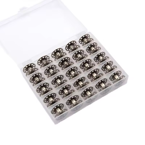 High Quality Metal Bobbins 25pcsbox Sewing Machine Separate Compartment Bobbins Spools With Case - View 2