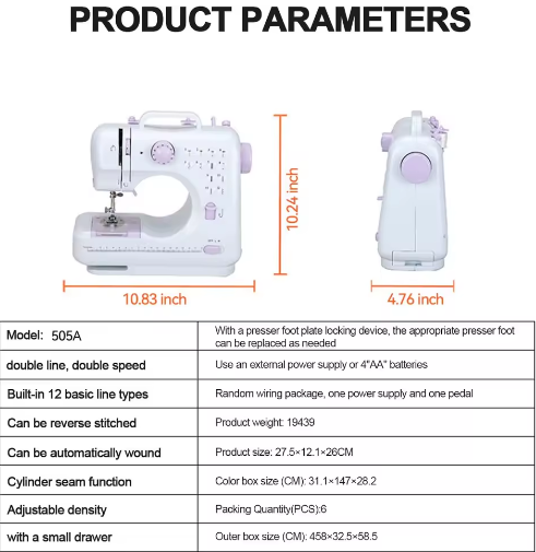 Portable 505 Mini Sewing Machine Electric Domestic Multifunction Sewing Machine Domestic for Kids Clothes Clothing - View 3
