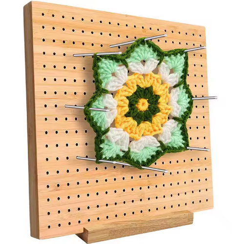 Bamboo Wooden Crochet Blocking Board with Stainless Steel Pins for Knitting & Granny Square Projects - View 3