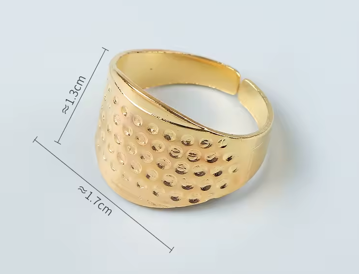 Fashion Accessories for Household Sewing DIY Non-Slip Finger Gold Silver Metal Thimble - View 3