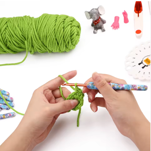 8pcs Aluminum Crochet Hook Set Full Handle Printing Soft Plastic Polymer DIY Sweater Knitting Tools Bubble Card Pack - View 3