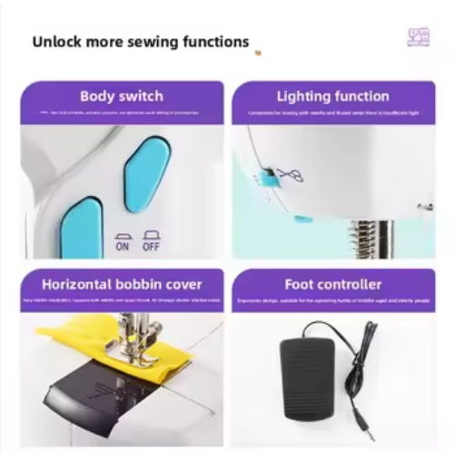 Portable Mini Sewing Machine 306 Desktop Electric Home Use Double Thread Thick Fabric Quilter - View 3