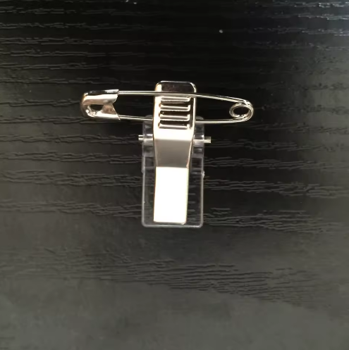 Transparent Glue Metal Badge Clip Plastic Document Sleeve ID Badge Holder with Pin for Household Use - View 3