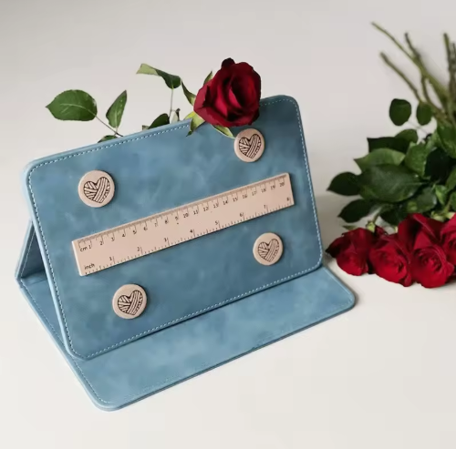 Cross-Border New Folding Knitting Pattern Chart Stand Practical Home Tool Made Leather Creative Graduation Gift Factory - View 3