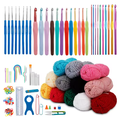 20-Color Soft Wool Yarn & Crochet Hook Set for DIY Knitting & Crochet Crafts - View 3