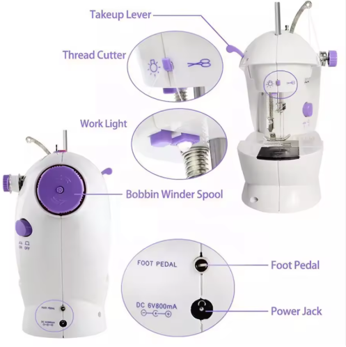 Portable Mini Electric Sewing Machine for Household Tailoring & DIY Sewing - View 3