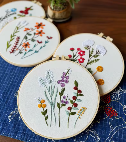 Cute Flowers and Plants Punch Needle Cross Stitch Diy Embroidery Kit Sewing Kit - View 3