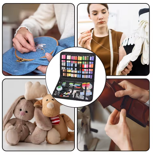DIY MINI Hand Craft Needlework Sewing Kit with Plastic Materials Circular Sewing Accessory for DIY Crafts Packaged in Bag - View 4