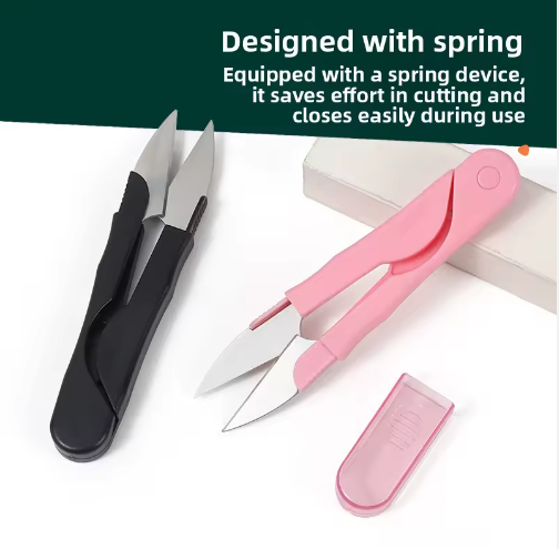 Small V-Shaped Scissors for Household Use New Model Covered Yarn Cutters for Tailoring Cross Stitch Thread Fishing Line Cutting - View 4
