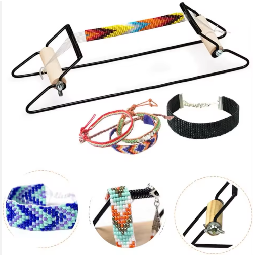 Custom Hot Sale Diy Metal Bead Loom Kit Set Weaving Beading Loom Beading Supplies Tools for Handmade Plastic Jewelry Craft - View 4