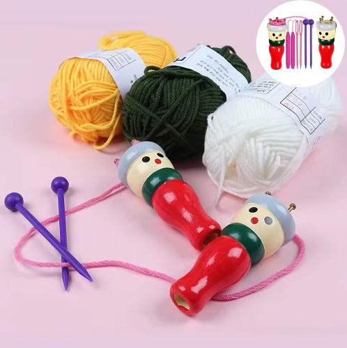 French Knitter Tool Wooden Knitting Doll Spool Bracelet Maker DIY Knitting Toy Set for Kids and Adults - View 4
