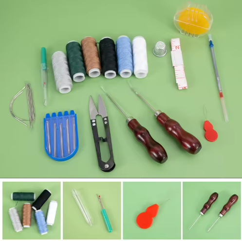 32-Piece Portable Leather Sewing Accessory Kit Fashionable Tailor Tool Set Cloth Case DIY Household Use Christmas Gift - View 4