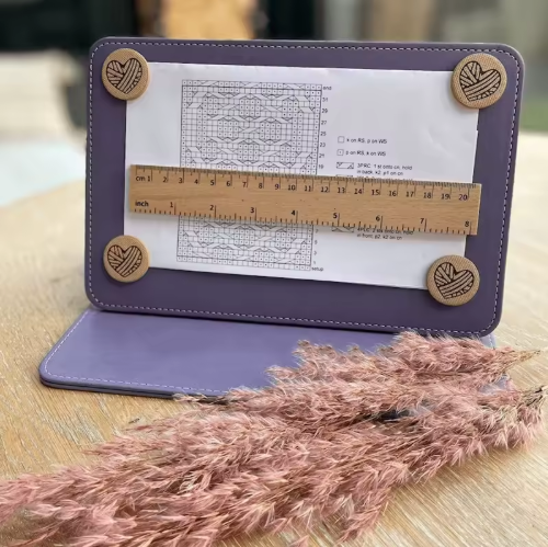 Cross-Border New Folding Knitting Pattern Chart Stand Practical Home Tool Made Leather Creative Graduation Gift Factory - View 4