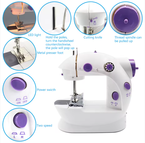 Portable Mini Electric Sewing Machine for Household Tailoring & DIY Sewing - View 4