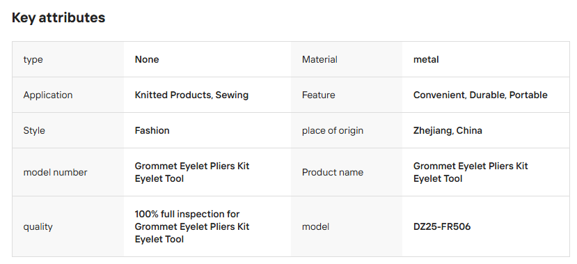 Grommet Eyelet Pliers Kit Eyelet Tool Punching Portable Button Press Advertising Tool Machine for Fabric - View 5