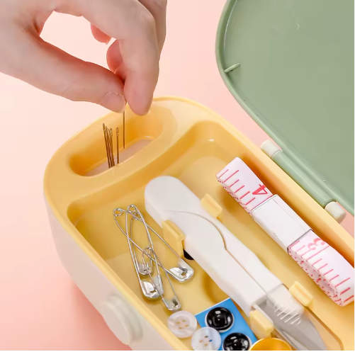 2025 New Style Modern Portable Sewing Kit Box Home Use Rectangle Shape PP Plastic with Aluminum Metal Sleek Design - View 5