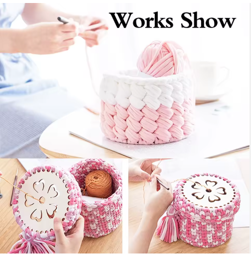 2pcs Natural Wooden Basket Bottom Hollow Crochet Basket Wood Base for Diy Knitting Bag Bottom Shaper Craft Making Weaving - View 5