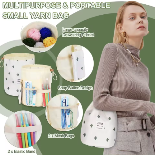 64-Piece Wool Knitting DIY Crochet Set Simple Easy to Learn Kit with Storage Bag for Beginners for Hand Use & Travel - View 5